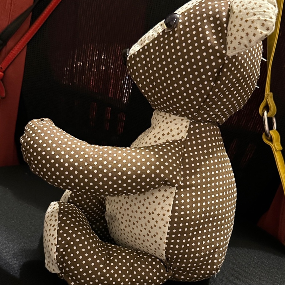 Polka Dot Brown and Cream Teddy Bear - Picture 4 of 5